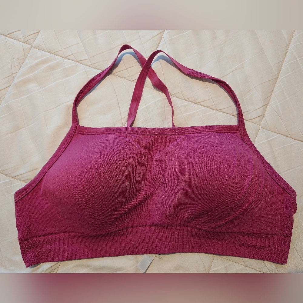 NWOT PINK Victoria's Secret Maroon Sports Bra L